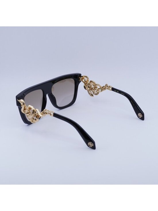 Roberto Cavalli SRC014M 700G Sunglasses Black Aviator Frame, Brown Lenses main image 7